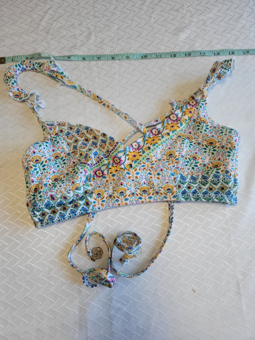 Jessica Simpson Floral Multi-Color Bikini Top